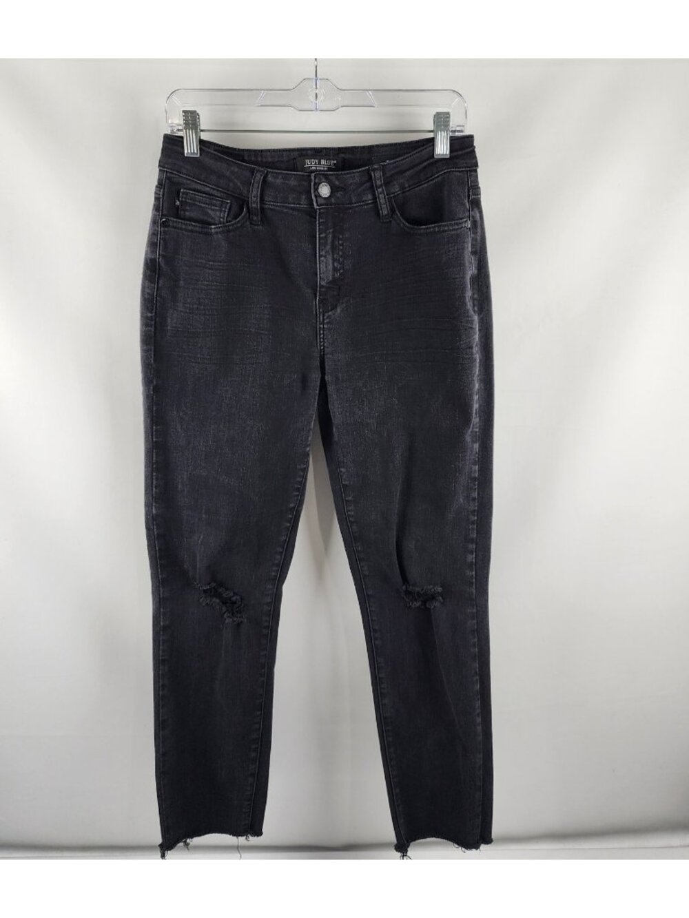 Judy Blue Jeans Womens 7/28 Black Slim Fit Distressed Denim (28x26)